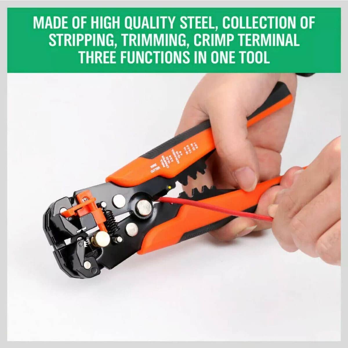 Automatic Wire Cutter Stripper Pliers Electrical Cable Crimper Terminal Tool - Yellow - view 5