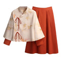 Autumn Winter Chinese Style Cheongsam Top and Skirt Set for Women - Size L (Bust 98 cm) - view 3