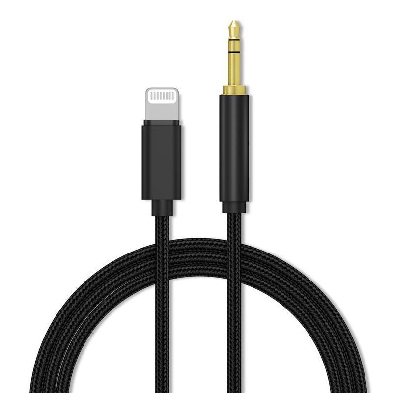 Aux Audio Cable for iPhone, Lightning to 3.5 mm - Black