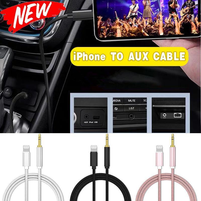 Aux Audio Cable for iPhone, Lightning to 3.5 mm - Black - view 2