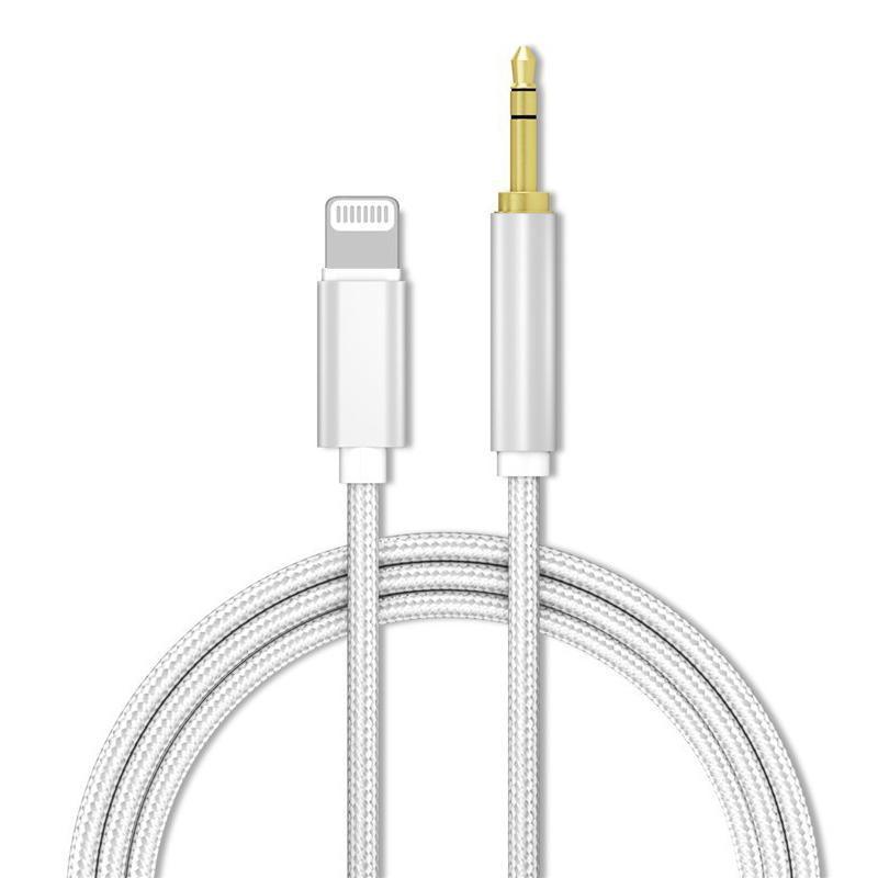 Aux Audio Cable for iPhone, Lightning to 3.5 mm - Silver