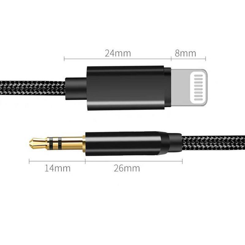 Aux Audio Cable for iPhone, Lightning to 3.5 mm - Silver - view 3