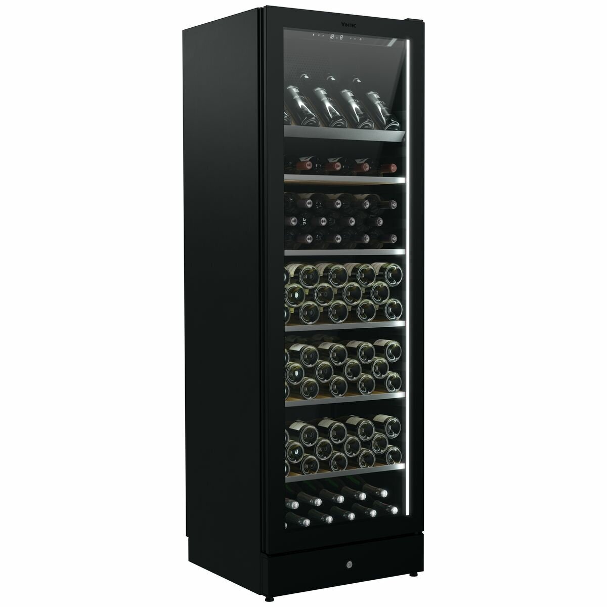 Vintec 198 Bottle Multi-Zone Wine Storage Cabinet - Black, UV-Protected Glass Door - VWM198SBA-R