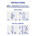 Permastik Medium Stainless Steel Adhesive Hooks 3 Pack Removable