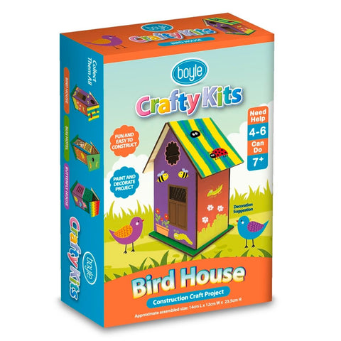 Boyle Bird House Craft Kit - Wooden Birdhouse - 14cm x 12cm x 23.5cm - Creative Activity for Kids - SuperSaverAU - view 1