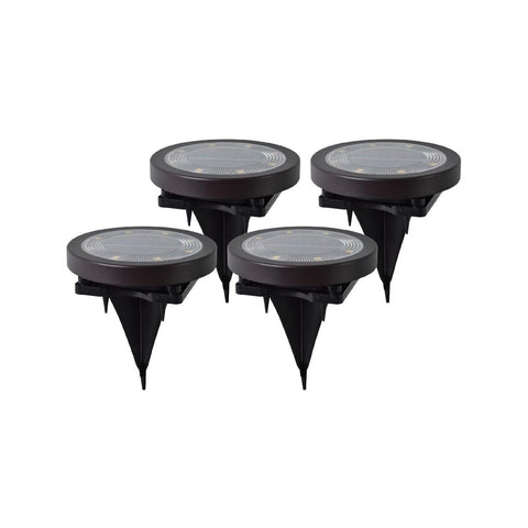 Luxzone LED Solar Disc Light 4 Pack - 115.8mm - Brown - SuperSaverAU - view 1
