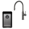 Titan Essentials 285mm Single Bowl Sink and Pull Out Gooseneck Mixer Tap Package - Gunmetal - TSGMPK282