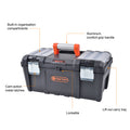 Tactix 535mm Tool Box with Aluminium Handle and Steel Latches, Polypropylene
