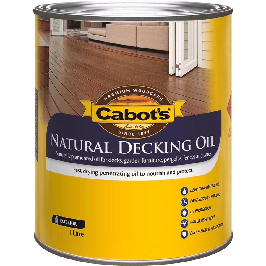 Cabot S Natural Decking Oil 1L Merbau Oil Based UV Resistant - SuperSaverAU - view 1