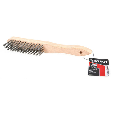 Trojan 4x15 Row Stainless Steel Wire Brush - 30mm x 285mm - Deburring, Rust Removal - SuperSaverAU - view 2
