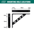 Carinya Heavy Duty Circle Stayed Bracket 250x195mm Black Steel - SuperSaverAU - view 5