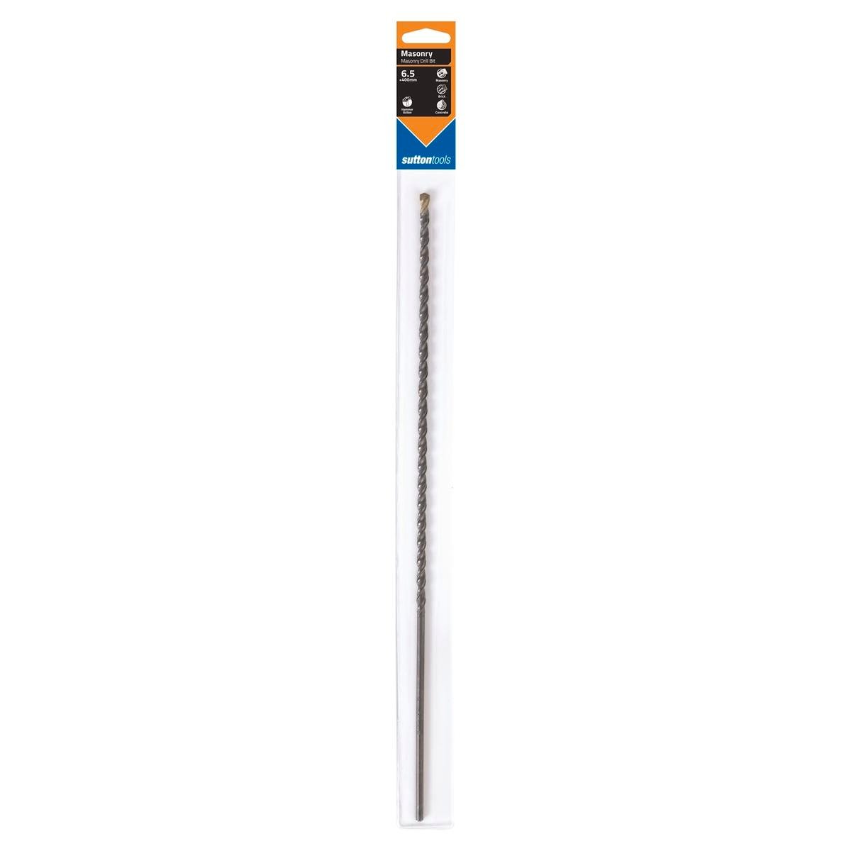 Sutton Tools Masonry Drill Bit - 6.5 x 400mm - Carbide Tip - Aggressive Drilling - SuperSaverAU - view 1