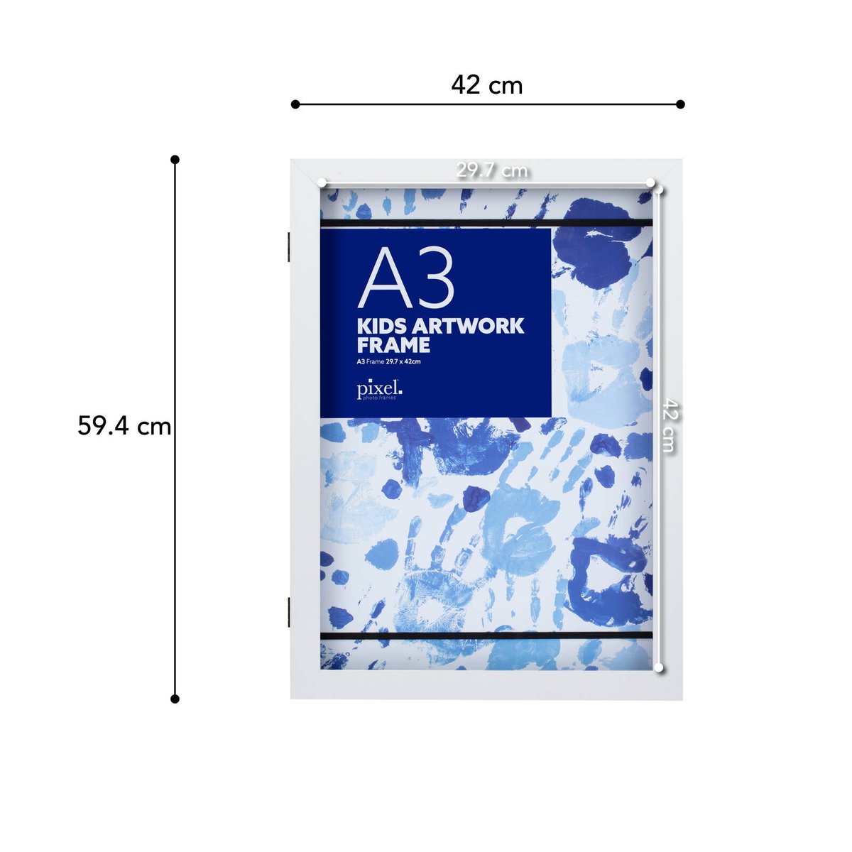 Pixel A3 DIY Craft Frame - 330 x 452mm - White - Display Kids' Artwork - SuperSaverAU - view 3