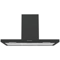 Haier 90cm black canopy rangehood - 700m³/h extraction, 3 fan speeds, dishwasher-safe mesh filters - HC90BLB1