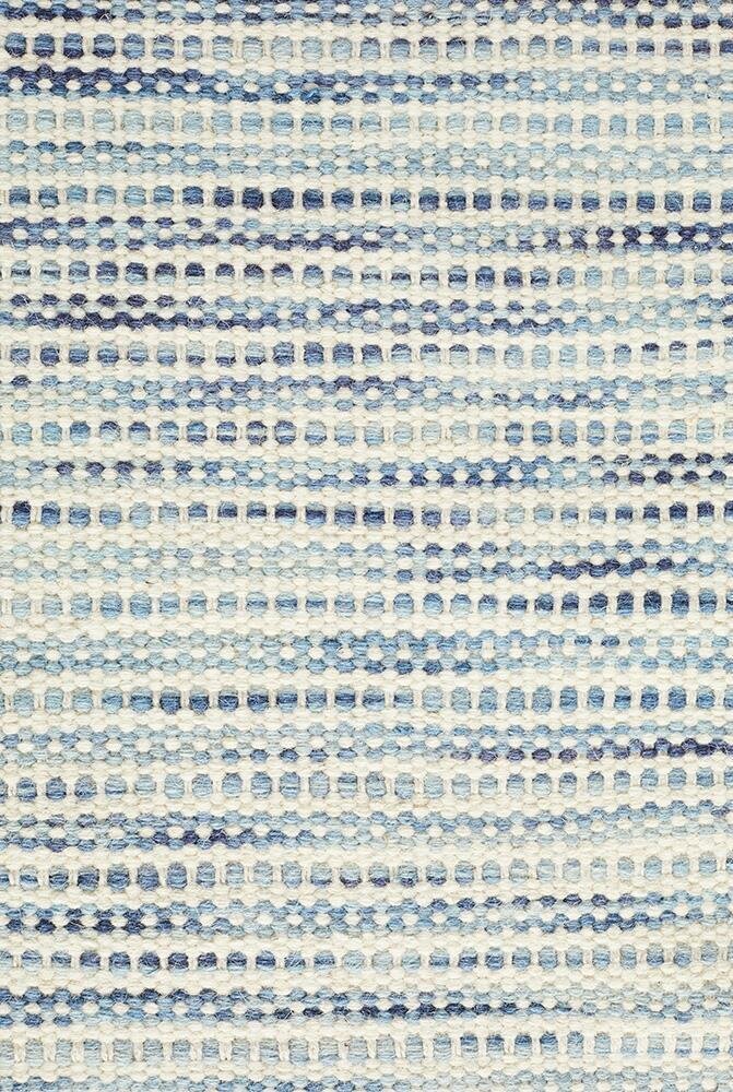 Rug Culture Skandi Large Rug 280x190cm - Blue Wool, Hand Loomed Flatweave - SKAN310BLU280X190