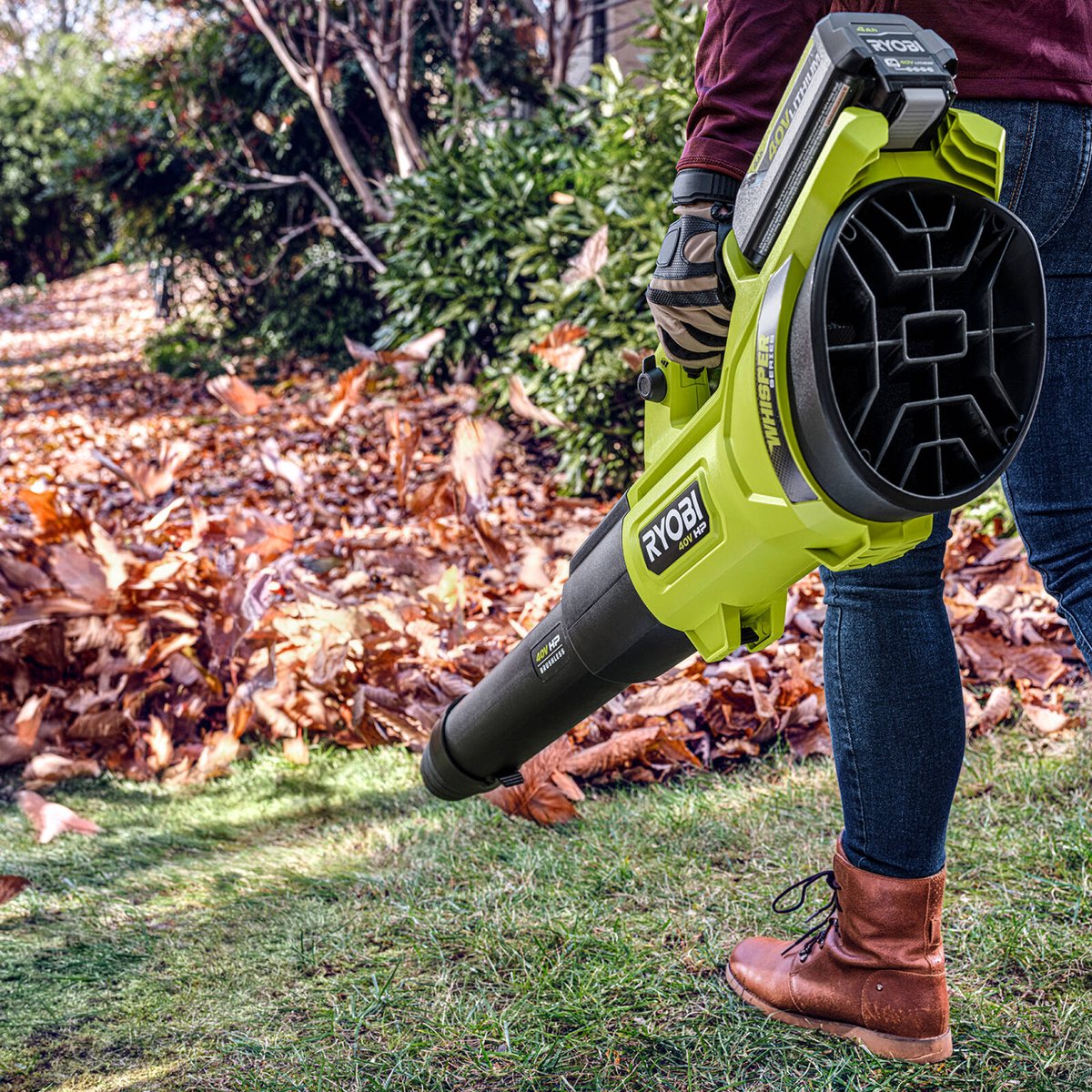 Ryobi 36V HP Brushless Jet Blower 600CFM 4.0Ah Kit - Efficient Leaf Removal - SuperSaverAU - view 5