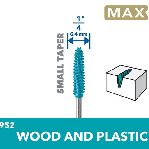 Dremel 9952 Max Power Carving Bit - ¼” Taper Profile - 2X Faster Material Removal - SuperSaverAU - view 2
