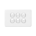 Deta X6 White Six Switch - Polycarbonate - 6 Gang - Classic Design - SuperSaverAU - view 1