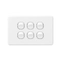 DETA X6 Six Switch 6 Gang White Polycarbonate 10A 240V
