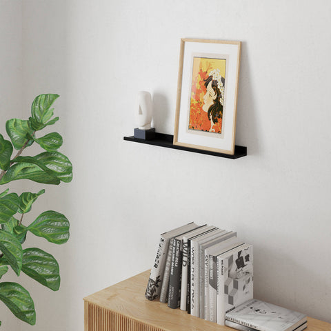Flexi Storage Decorative 600 x 35 x 90mm Black Matte Photo Shelf