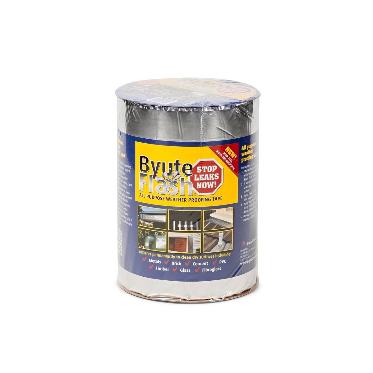 Cagroup Weatherproof Byute Flash Tape 300mm x 10m Aluminium Adhesive - SuperSaverAU - view 1
