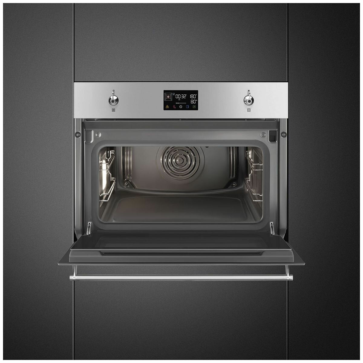 Smeg Compact Classic Steam 100 Oven - 40L Net, Stainless Steel, Combi Steam, Air Fry - SOA4302S3X