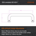 Lemaar Back to Back D Pull 150 x 16mm Satin Stainless Steel Durable - SuperSaverAU - view 3