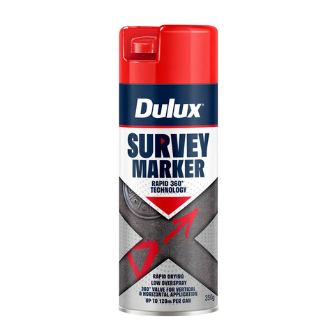Dulux Survey Marker Spray Paint Red 350g, Indoor & Outdoor