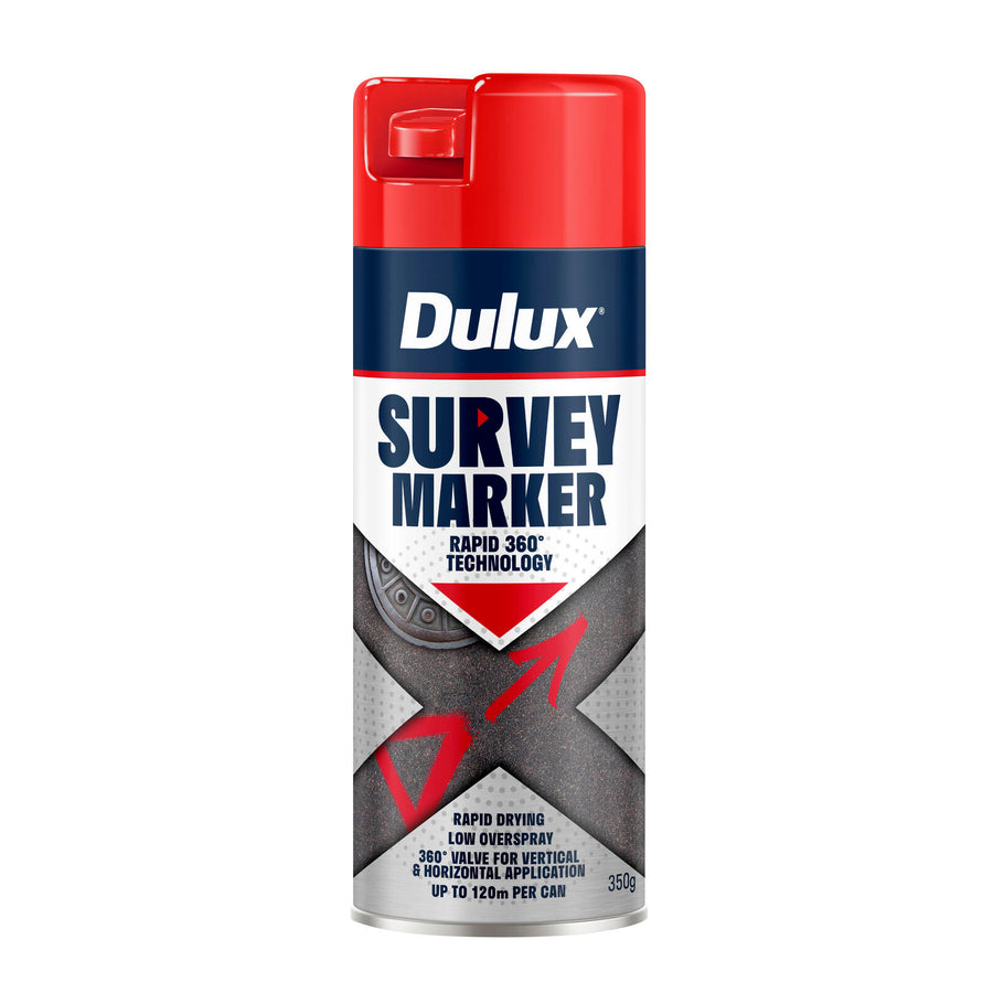 Dulux Survey Marker Spray Paint Red 350g, Indoor & Outdoor