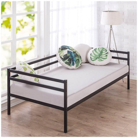 Zinus Metal Daybed Frame - Black Steel Finish, 2-in-1 Seat and Single Bed - AU-MRDB-39
