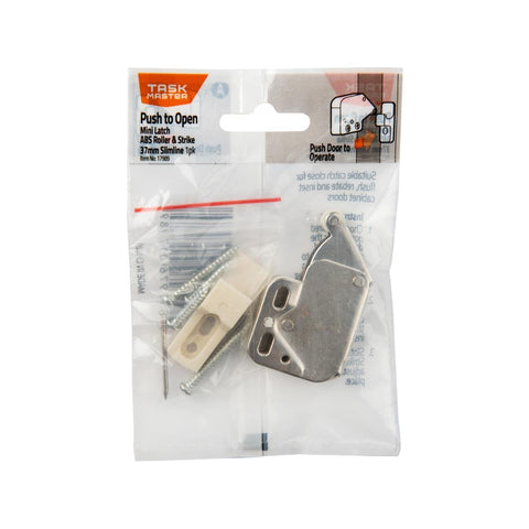 Taskmaster Slimline Mini Latch - 37mm - Steel - Push to Open - SuperSaverAU - view 1