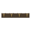Mode 4 Brass Cow Hooks on Oak Board Hook Rack - 450mm - Decorative Storage - SuperSaverAU - view 1