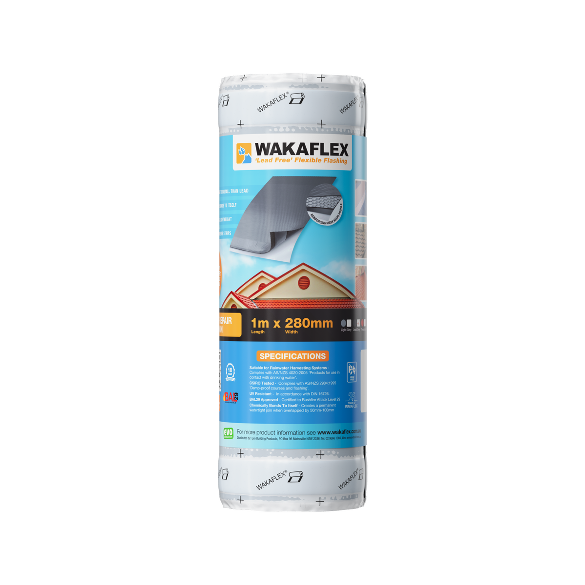Wakaflex Lead Free Flashing 280mm x 1m Terracotta - Waterproof Seal - SuperSaverAU - view 1