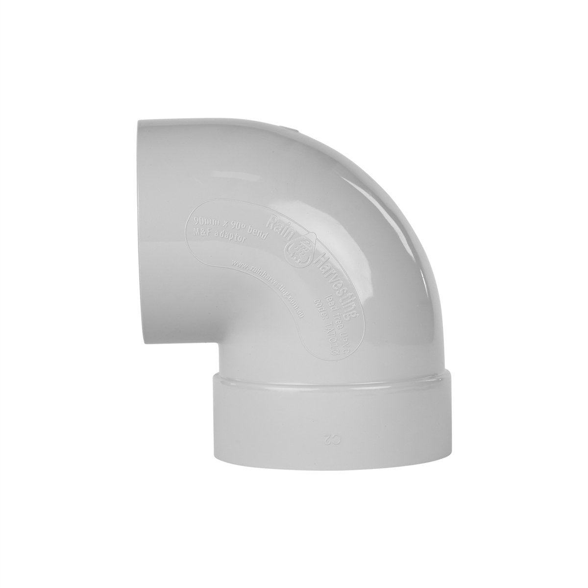 Rain Harvesting Tank Overflow Bend - 90mm - PVC - True 90° Design - SuperSaverAU - view 3
