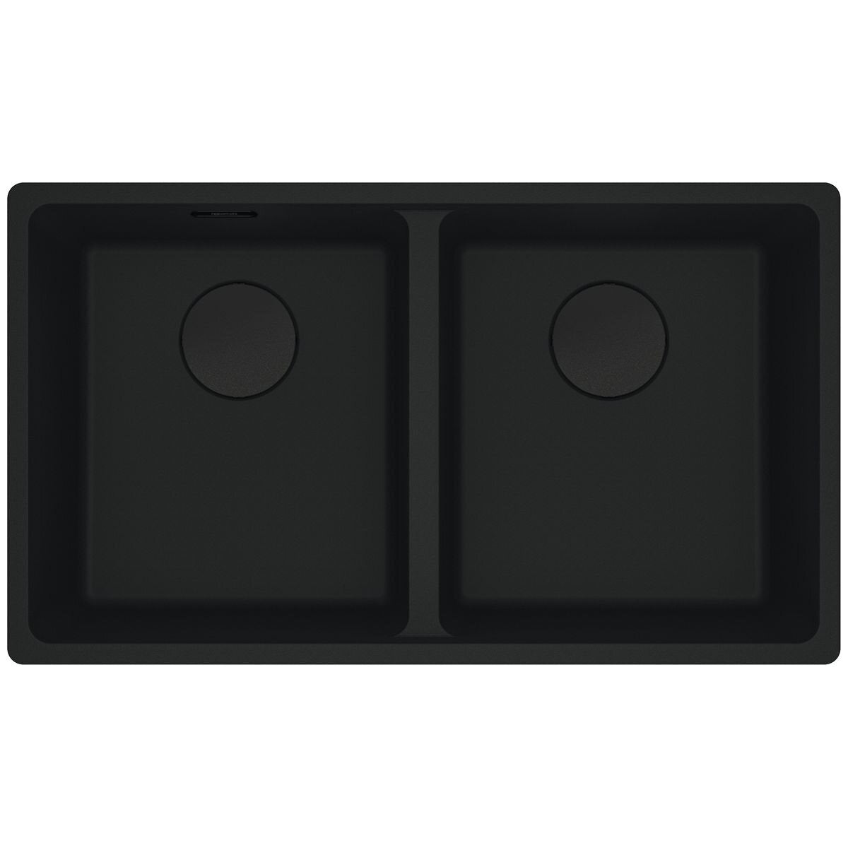 Franke Maris Double Bowl Flush Mount Sink - Matte Black Fragranite, Multiple Bowls - MRG220-35MB-B