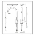 Gareth Ashton Gooseneck Mixer Tap - Brushed Nickel Finish 3 Star WELS Rating 8L/min Flow Rate - 3K4-BN