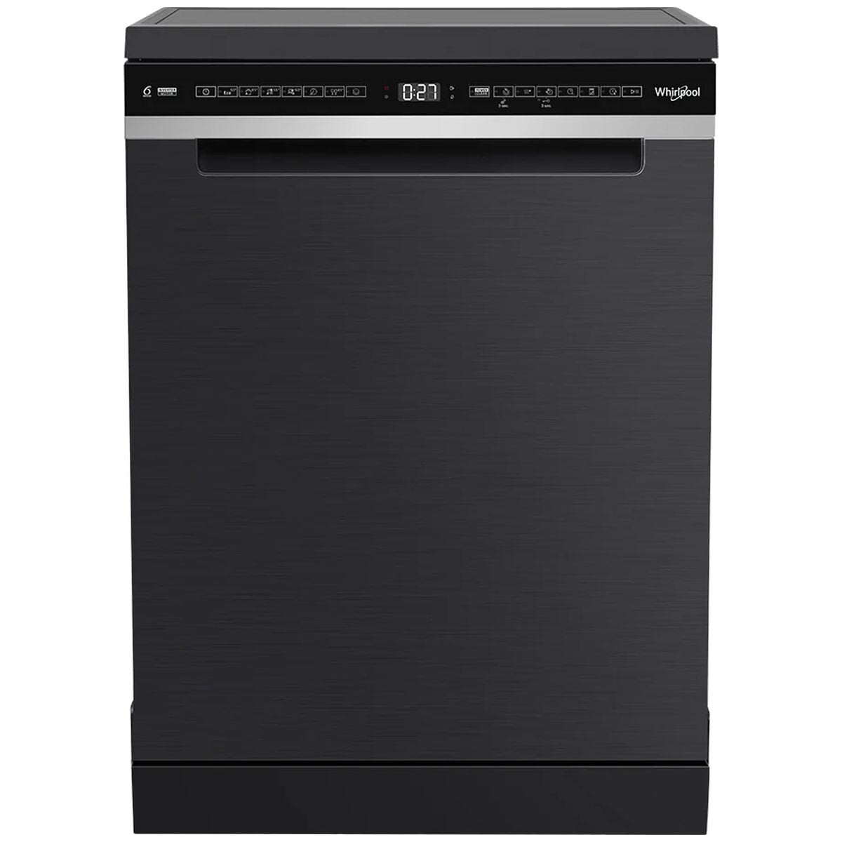 Whirlpool 60cm Freestanding Dishwasher - 14 Place Settings, Black, SpaceClean 3rd Rack - WDFS3I4PBSAU