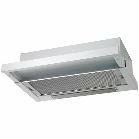 Chef 60cm Slideout Rangehood - 200m³/h, 2 Fan Speeds - White Finish, LED Lighting - CRR612WB