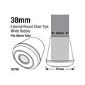 Surface Gard Rubber Chair Tips 38mm White 4 Pack - Floor Protection - SuperSaverAU - view 2