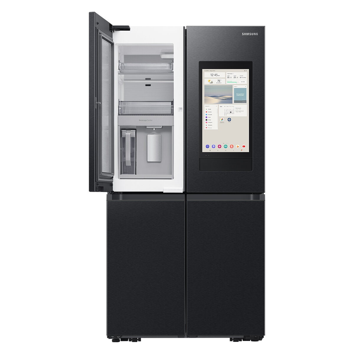 Samsung 636L AI Family Hub French Door Fridge - Matte Black, Internal Beverage Centre - SRF9400BFH