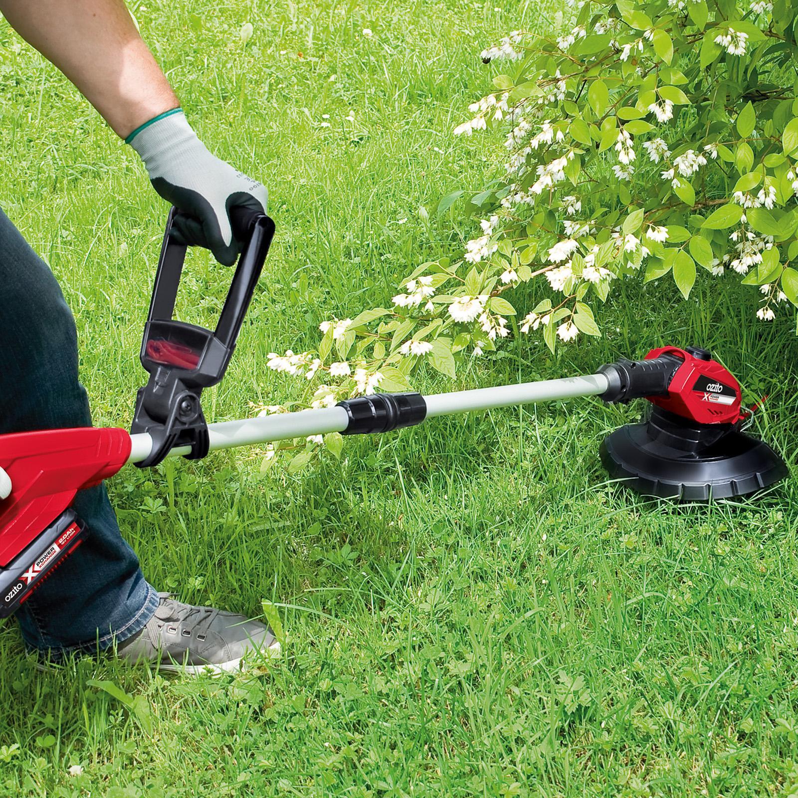 Ozito PXC 18V 240mm Cordless Grass Trimmer, Telescopic Shaft, 2.0Ah Kit PXCLTK-218