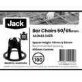 Jack 50-65mm Black Plastic Reinforcing Bar Chairs - 100 Pack Dual Height