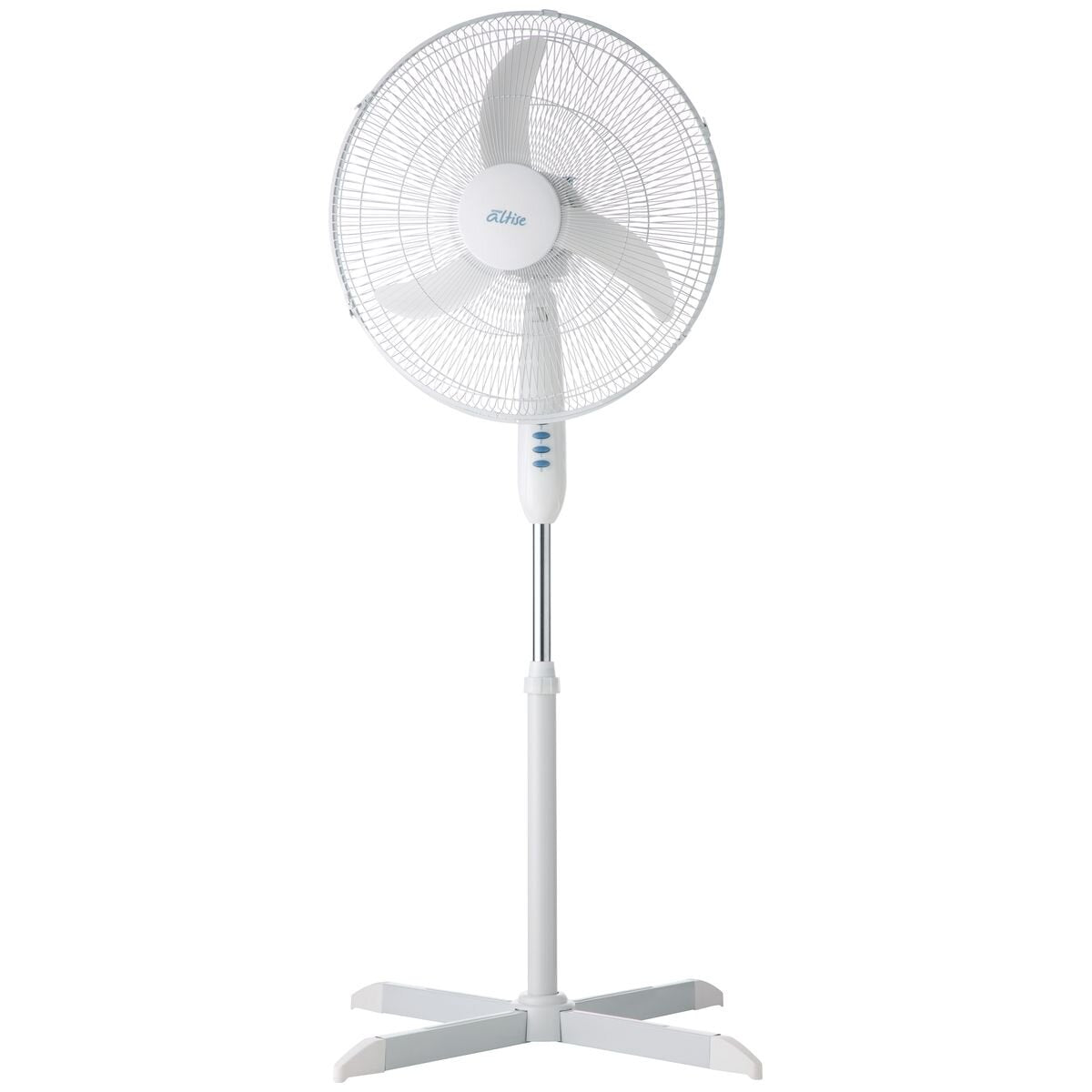 Omega Altise 46cm pedestal fan - 3 speeds - 80 degree oscillation - tilting head - White - AP46WA