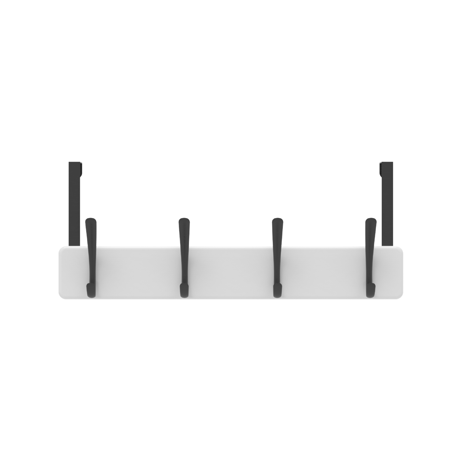 MODE Over Door Hanger - 4 Black Hooks on White Board