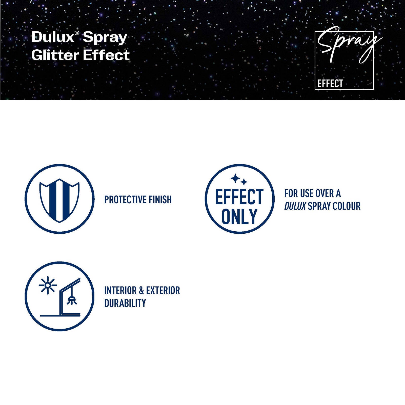 Dulux 300g Multi Glitter Effects Spray Paint for Craft & Decoration