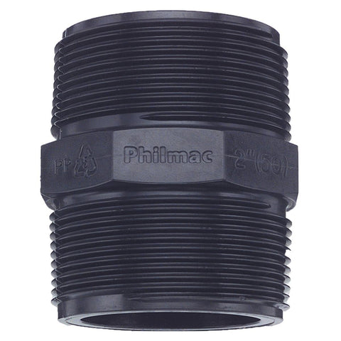 Philmac BSP Thread Pipe Nipple 1/2 Inch Polypropylene Durable - SuperSaverAU - view 1