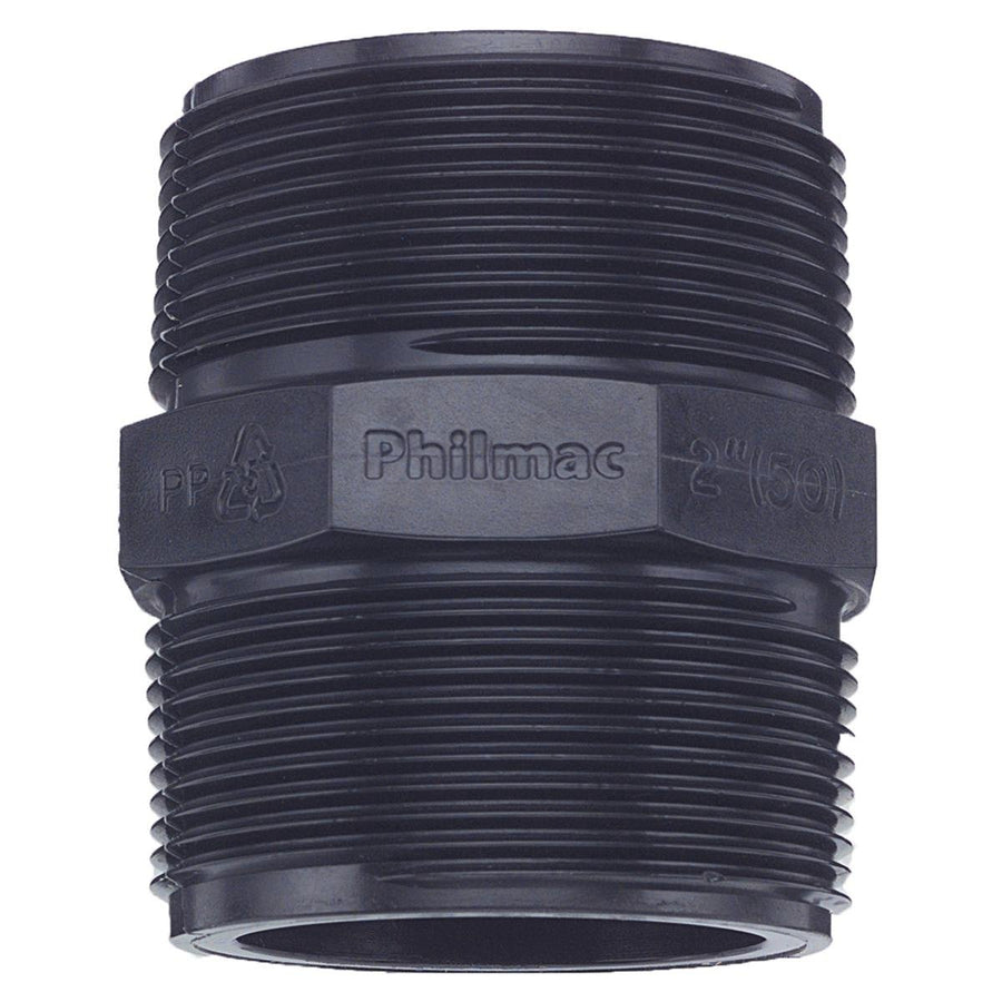 Philmac BSP Thread Pipe Nipple 1/2 Inch Polypropylene Durable - SuperSaverAU - view 1