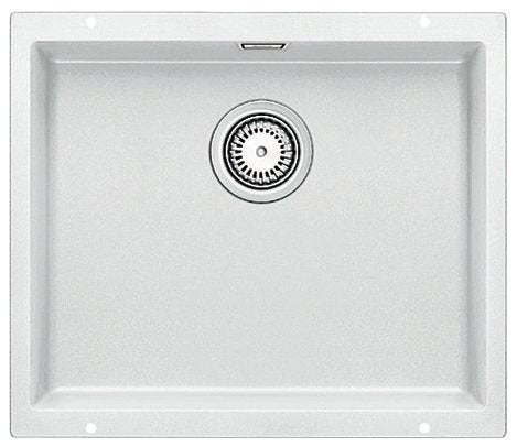 Blanco SUBLINE single bowl undermount sink - White granite composite, 38L bowl, overflow - SUBLINE500UW