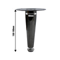 Adoored 150mm Black Nickel Tapered Metal Legs - Durable Steel - Easy Install - SuperSaverAU - view 2