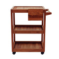 Tramontina Churrasco Serving Trolley - Jatoba Wood - Integrated Knife Block - Caster Wheels - 13198070